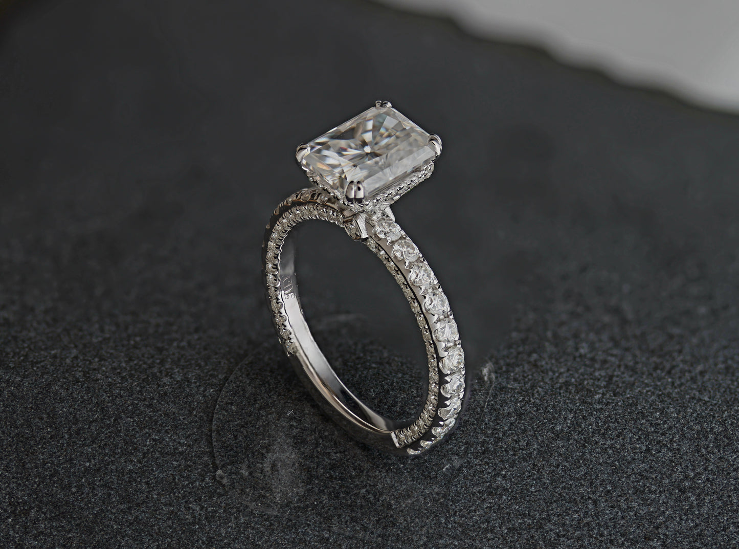 Solitaire Series: Radiant Diamond with Hidden Halo