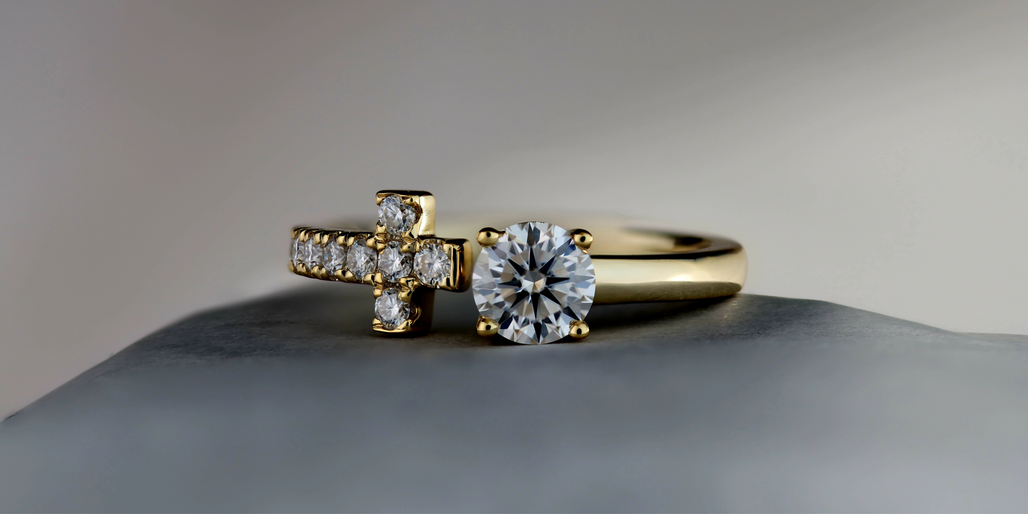 Round Cross Open Ring