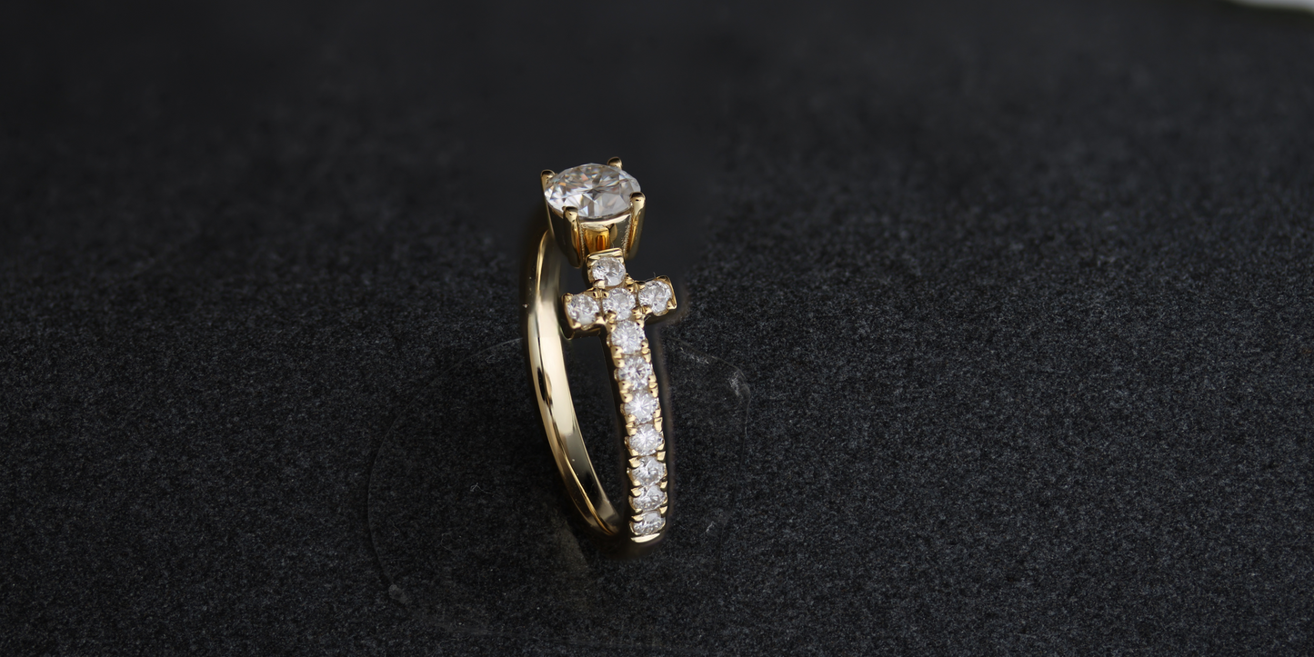 Round Cross Open Ring