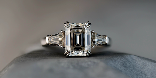 Three Stone Series: Emerald with Tapered Baguette Side Stones