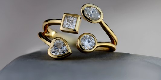 4 Stone Bezel Ring